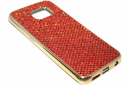 Bling bling hoesje rood Samsung Galaxy S6 Edge