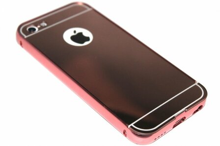 Spiegel hoesje beige aluminium iPhone 5C