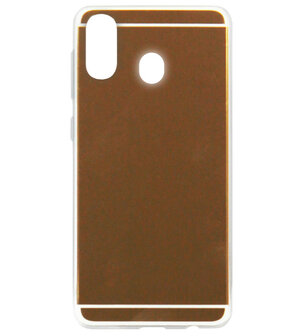 ADEL Siliconen Back Cover Softcase Hoesje voor Samsung Galaxy A40 - Spiegel Beige