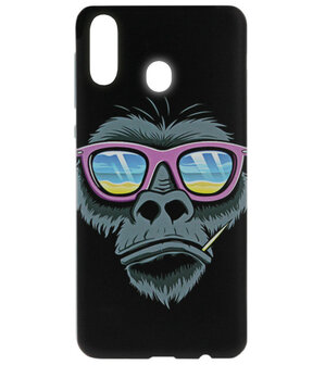 ADEL Siliconen Back Cover Softcase Hoesje voor Samsung Galaxy A40 - Apen Gorilla