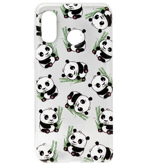 ADEL Siliconen Back Cover Softcase Hoesje voor Samsung Galaxy A40 - Panda&#039;s