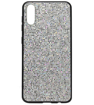 ADEL Siliconen Back Cover Softcase Hoesje voor Samsung Galaxy A50(s)/ A30s - Bling Bling Zilver