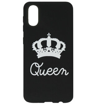 ADEL Siliconen Back Cover Softcase Hoesje voor Samsung Galaxy A70(s) - Queen Zwart