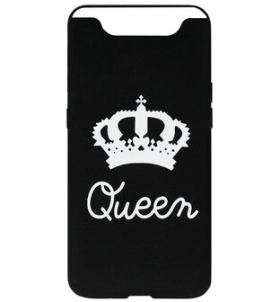 ADEL Siliconen Back Cover Softcase Hoesje voor Samsung Galaxy A80/ A90 - Queen Zwart