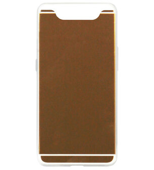 ADEL Siliconen Back Cover Softcase Hoesje voor Samsung Galaxy A80/ A90 - Spiegel Beige