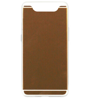 ADEL Siliconen Back Cover Softcase Hoesje voor Samsung Galaxy A80/ A90 - Spiegel Beige