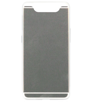ADEL Siliconen Back Cover Softcase Hoesje voor Samsung Galaxy A80/ A90 - Spiegel Zilver
