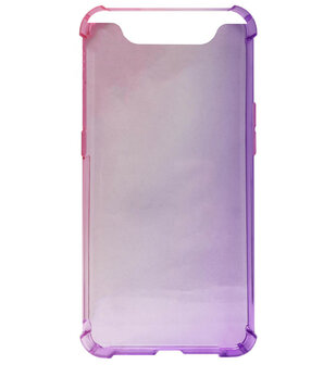 ADEL Siliconen Back Cover Softcase Hoesje voor Samsung Galaxy A80/ A90 - Kleurovergang Roze en Paars