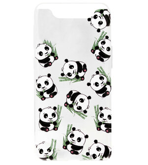 ADEL Siliconen Back Cover Softcase Hoesje voor Samsung Galaxy A80/ A90 - Panda&#039;s