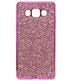 ADEL Siliconen Back Cover Softcase Hoesje voor Samsung Galaxy A5 (2015) - Bling Bling Roze