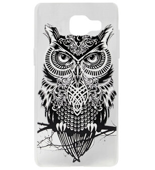 ADEL Siliconen Back Cover Softcase Hoesje voor Samsung Galaxy A3 (2016) - Uil