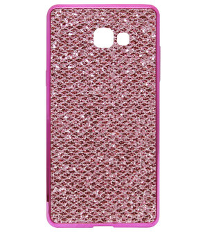 ADEL Siliconen Back Cover Softcase Hoesje voor Samsung Galaxy A3 (2017) - Bling Bling Roze