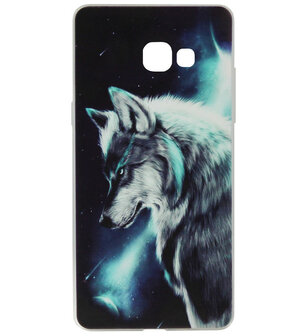 ADEL Siliconen Back Cover Softcase Hoesje voor Samsung Galaxy A3 (2017) - Wolf Blauw