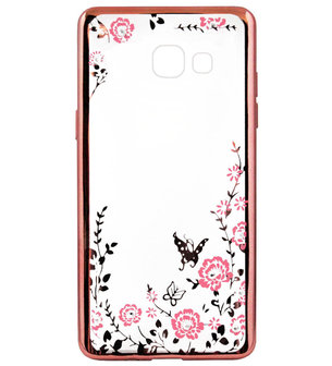 Vermenigvuldiging Met andere woorden handelaar ADEL Siliconen Back Cover Softcase Hoesje voor Samsung Galaxy A5 (2017) -  Bling Bling Vlinders en Bloemen Roze - Origineletelefoonhoesjes.nl