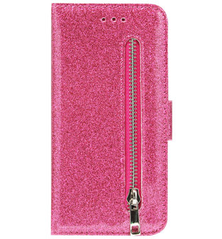 ADEL Kunstleren Book Case Portemonnee Pasjes Hoesje voor iPhone 6/ 6S - Bling Bling Roze