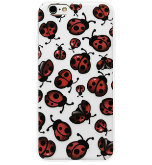 ADEL Siliconen Back Cover Softcase Hoesje voor iPhone 6(S) Plus - Lieveheersbeestjes Klein