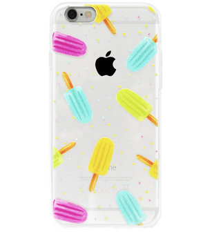 ADEL Siliconen Back Cover Softcase Hoesje voor iPhone 6/ 6S - Zoete ijsjes