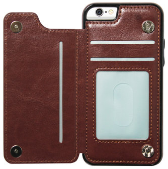 ADEL Kunstleren Back Cover Portemonnee Hoesje voor iPhone 6/ 6S - Pasjeshouder Bruin