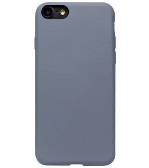 ADEL Premium Siliconen Back Cover Softcase Hoesje voor iPhone SE (2022/ 2020)/ 8/ 7 - Lavendel Blauw Paars