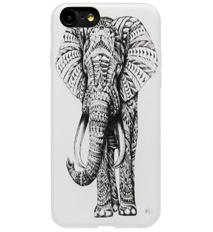 ADEL Siliconen Back Cover Softcase Hoesje voor iPhone SE (2022/ 2020)/ 8/ 7 - Olifant Wit