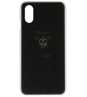 ADEL Kunststof Back Cover Hardcase Hoesje voor iPhone XS/ X - Apen Gorilla