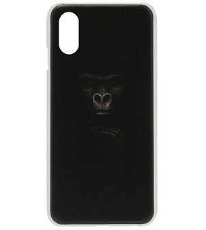 ADEL Kunststof Back Cover Hardcase Hoesje voor iPhone XR - Apen Gorilla