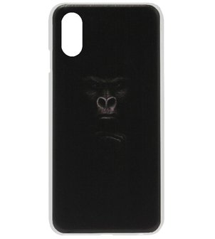ADEL Kunststof Back Cover Hardcase Hoesje voor iPhone XS Max - Apen Gorilla