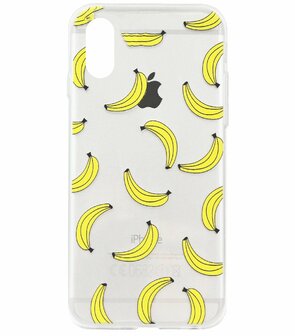 ADEL Siliconen Back Cover Softcase Hoesje voor iPhone XS Max - Bananen Geel
