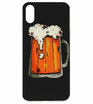 ADEL Siliconen Back Cover Softcase Hoesje voor iPhone XS Max - Bier Pils