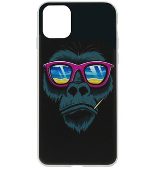 ADEL Siliconen Back Cover Softcase Hoesje voor iPhone 11 Pro - Apen Gorilla
