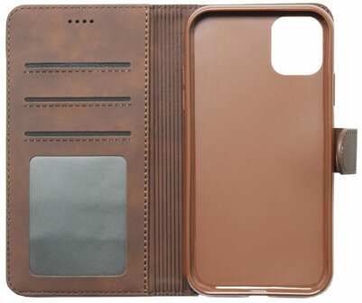 DIAOBAOLEE Kunstleren Book Case Portemonnee Pasjes Hoesje voor iPhone 11 - Bruin