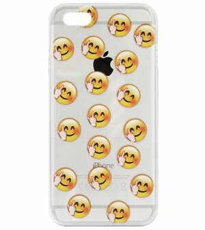 ADEL Siliconen Back Cover Softcase Hoesje voor iPhone 5/ 5S/ SE - Smileys Emoticons