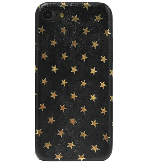 ADEL Siliconen Back Cover Softcase Hoesje voor iPhone SE (2022/ 2020)/ 8/ 7 - Bling Bling Sterren Zwart