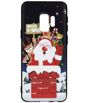 ADEL Siliconen Back Cover Softcase Hoesje voor Samsung Galaxy S9 - Kerstmis Kerstman