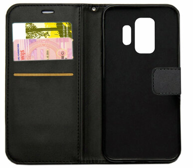 ADEL Kunstleren Book Case Portemonnee Pasjes Hoesje voor Samsung Galaxy S9 - Zwart