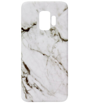 ADEL Kunststof Back Cover Hardcase Hoesje voor Samsung Galaxy S9 - Marmer Wit