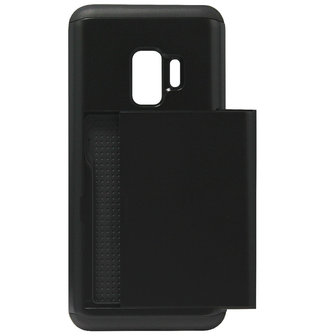 ADEL Kunststof Back Cover Hardcase Hoesje voor Samsung Galaxy S9 - Pasjeshouder Zwart