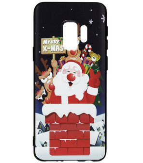 ADEL Siliconen Back Cover Softcase Hoesje voor Samsung Galaxy S9 Plus - Kerstmis Kerstman
