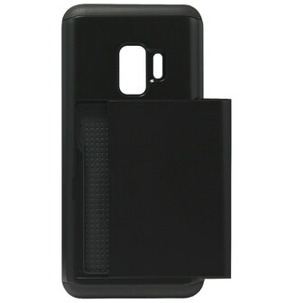 ADEL Kunststof Back Cover Hardcase Hoesje voor Samsung Galaxy S9 Plus - Pasjeshouder Zwart
