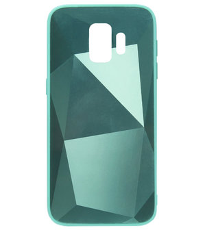 ADEL Siliconen Back Cover Softcase Hoesje voor Samsung Galaxy S9 Plus - Spiegel Diamanten Groen