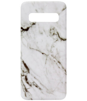ADEL Kunststof Back Cover Hardcase Hoesje voor Samsung Galaxy S10e - Marmer Wit