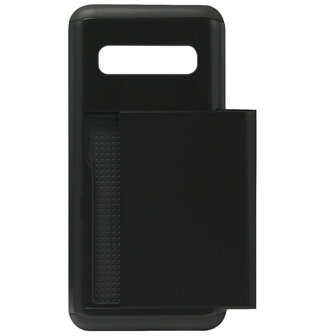 ADEL Kunststof Back Cover Hardcase Hoesje voor Samsung Galaxy S10e - Pasjeshouder Zwart