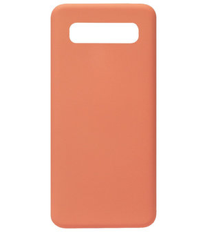 ADEL Premium Siliconen Back Cover Softcase Hoesje voor Samsung Galaxy S10e - Oranje