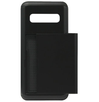 ADEL Kunststof Back Cover Hardcase Hoesje voor Samsung Galaxy S10 Plus - Pasjeshouder Zwart