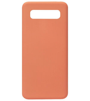 ADEL Premium Siliconen Back Cover Softcase Hoesje voor Samsung Galaxy S10 Plus - Oranje