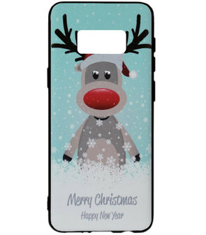 ADEL Siliconen Back Cover Softcase Hoesje voor Samsung Galaxy S8 Plus - Kerstmis Rendier