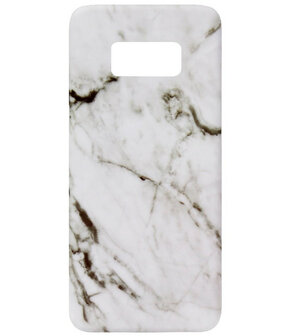 ADEL Kunststof Back Cover Hardcase Hoesje voor Samsung Galaxy S8 Plus - Marmer Wit