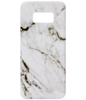 ADEL Kunststof Back Cover Hardcase Hoesje voor Samsung Galaxy S8 Plus - Marmer Wit