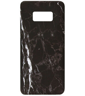 ADEL Kunststof Back Cover Hardcase Hoesje voor Samsung Galaxy S8 Plus - Marmer Zwart