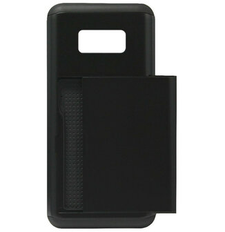 ADEL Kunststof Back Cover Hardcase Hoesje voor Samsung Galaxy S8 Plus - Pasjeshouder Zwart